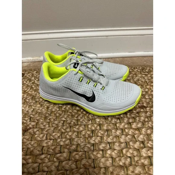 Nike Lunar Vapor Storm‎ Golf Shoes Men 11.5 Grey Neon Yellow Cleats Spikeless